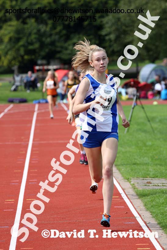 Womens 800 metres at the Northern Inter-Counties under-17s and 15s at Witton Park, Blackburn. Photo: David T. Hewitson/Sports for All Pics